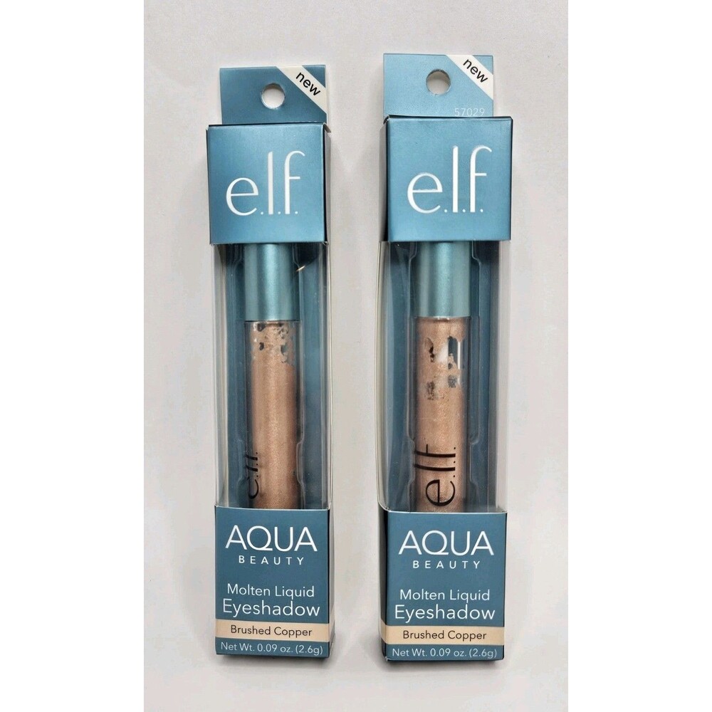 Lot Of 2 Elf Aqua Beauty Molten Liquid Eyeshadow #57032 Brushed Copper New E.L.F